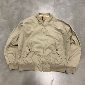 Vintage American Eagle Harrington Jacket Mens Medium Tan Plaid Lined Bomber